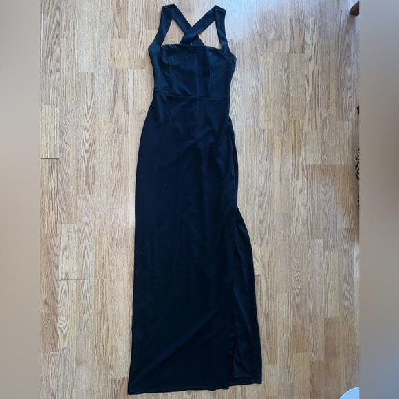 Lulus Glamorous Dedication Black Sleeveless Column Maxi Dress - Size S - Picture 5 of 8